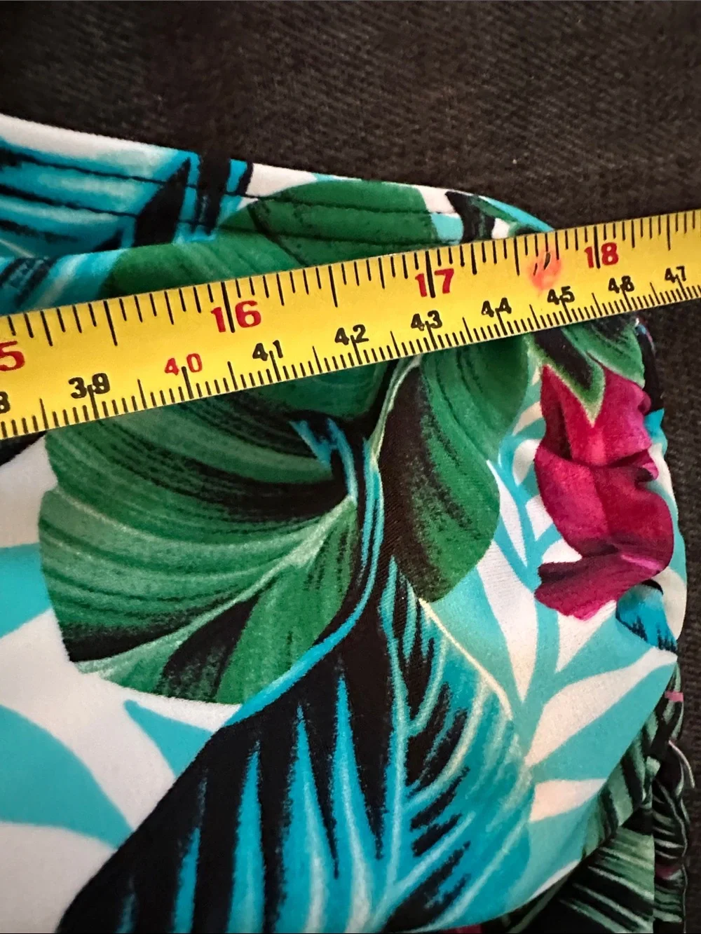 Women’s croft & barrow Tropical Floral Tankini Top in Mint and Pink Plus 16 - Picture 8 of 9